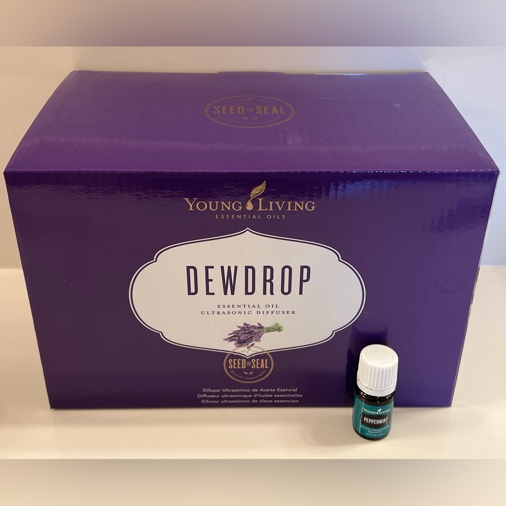 NEW Young Living Dewdrop Dew Drop Diffuser + Bonus Peppermint 5ml Essential Oil